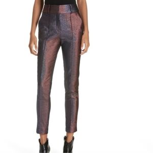 Veronica Beard Lago Pink Purple Blue Metallic Trouser Pants Womens 4